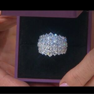 White Lab-Grown Diamond F VS 14k White Gold Pyramid Ring 5.00ctw